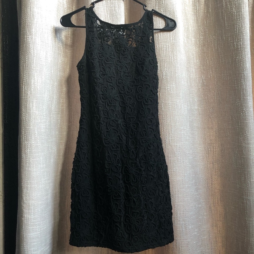 💕Miami black flower cocktail dress